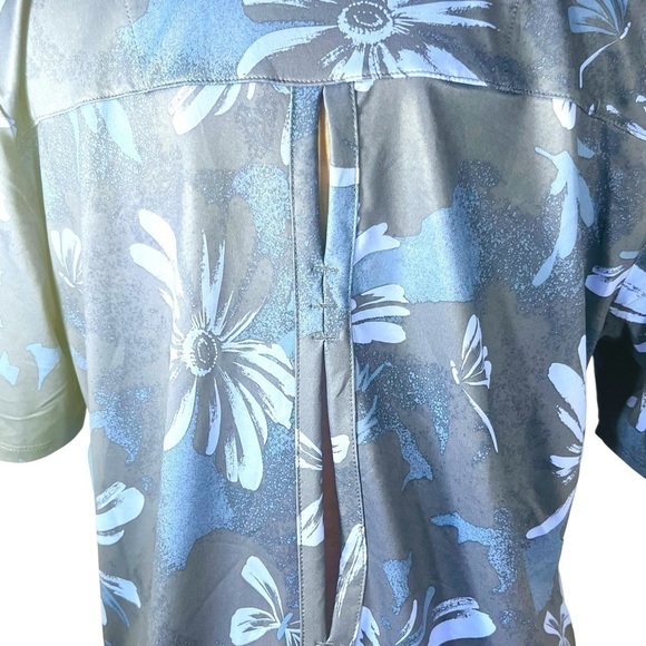 COLUMBIA Chill River short sleeve shirt back keyhole openings blue size L - Picture 4 of 14
